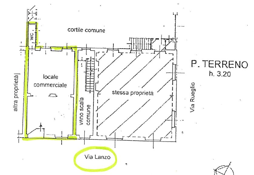 Planimetria negozio Via Lanzo 78 Torino